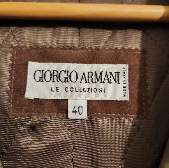 Giorgio Armani Tan/Green Long Trench Coat Fully Lined - Picture 8 of 8